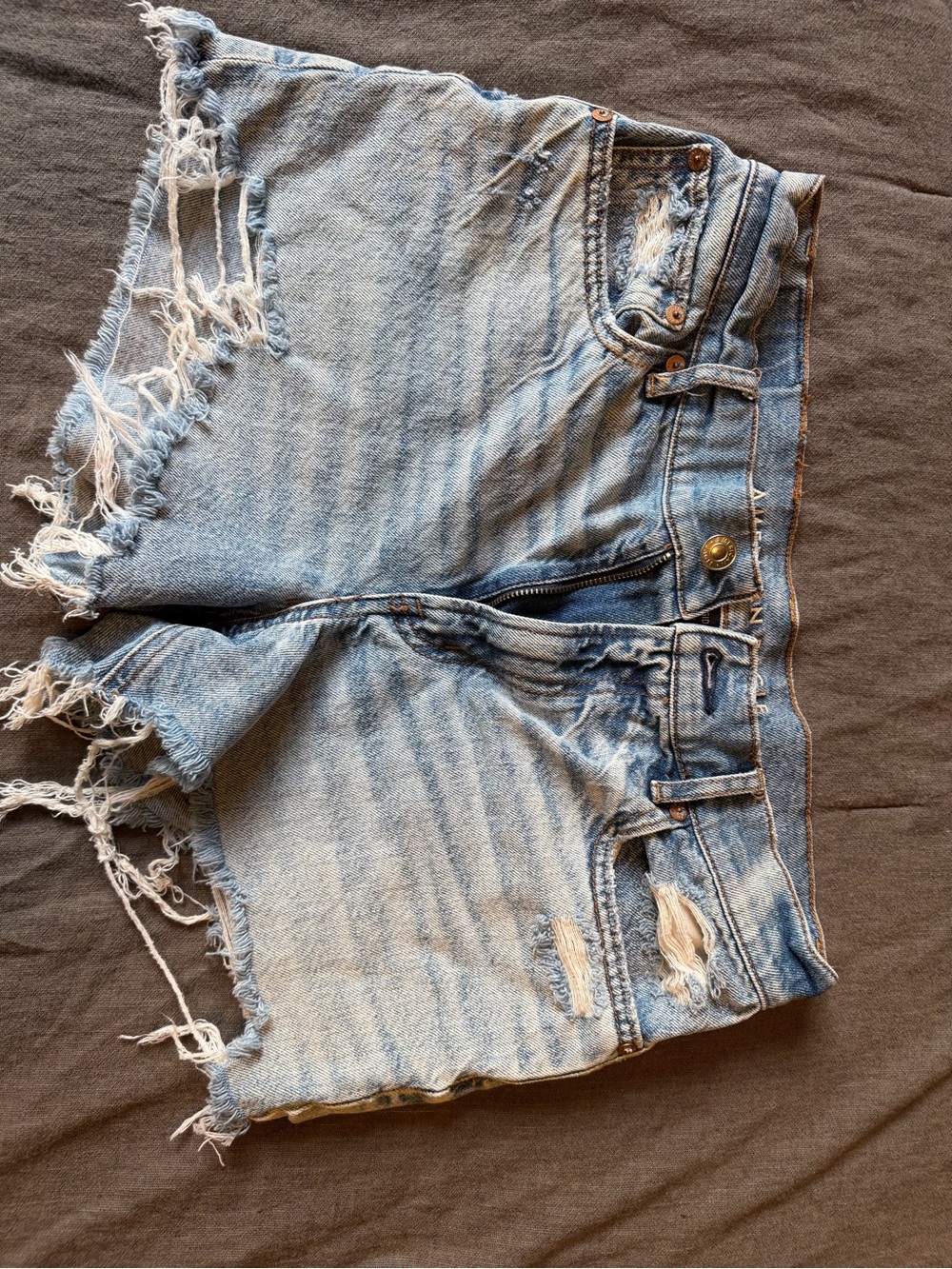 American Eagle Outfitters Light Blue Distressed Denim Cutoff Shorts